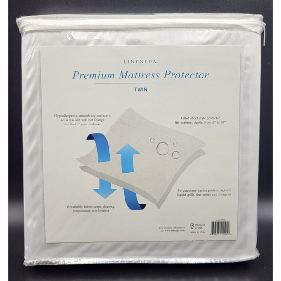 Linenspa Premium Twin Mattress Protector Waterproof Dust Mite Allergen Protect - Picture 8 of 14